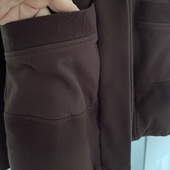 Beyond Yoga Chocolate Brown Swestshirt with Scarf button up jacket XS EUC - Picture 7 of 14